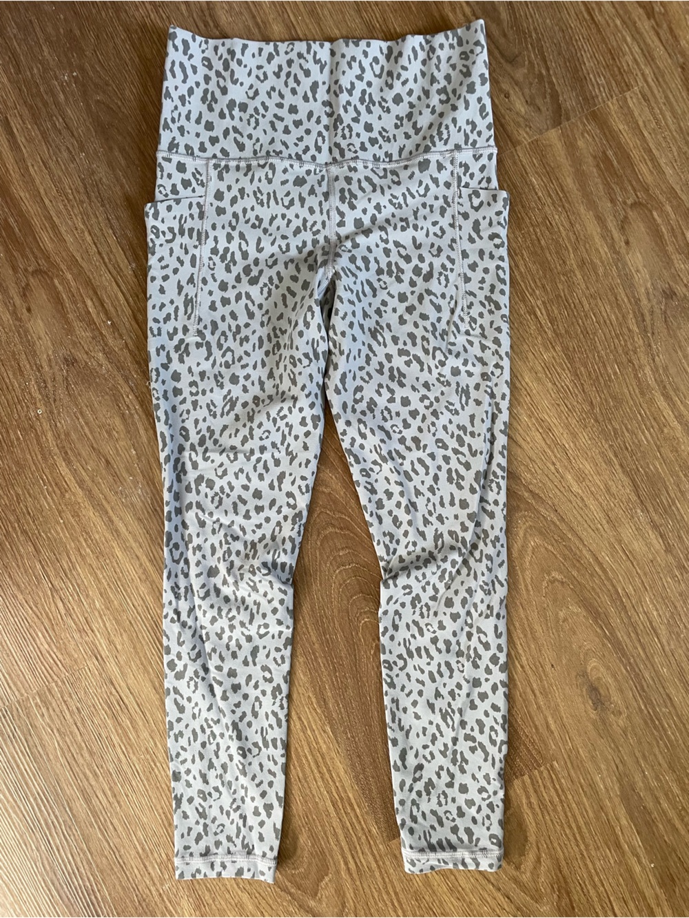 Athleta Salutation Stash 7/8 Leopard-Print High-Rise Leggings - blue gray